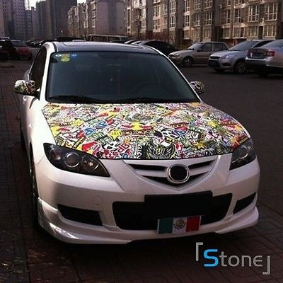 24  X 59  Stickerbomb Cartoon Jdm Vinilo Wrap Autoadhesivo W 3