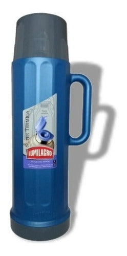 Lumilagro Termo Supertermica 1L De Vidrio Azul 0