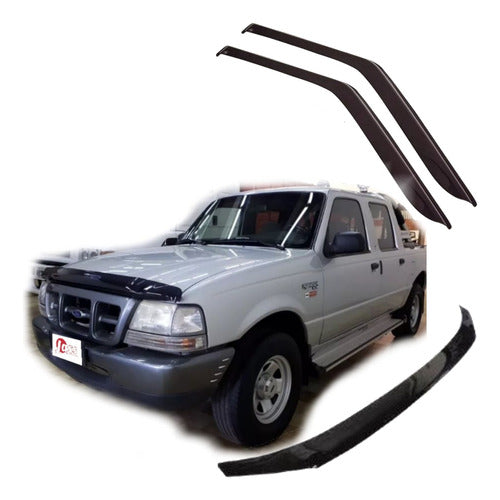 Deflector Ford Ranger 1997-2003 Complete X3 Adhesive and Hood 0