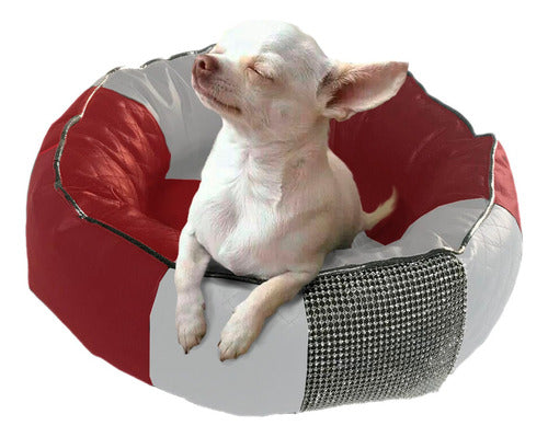 MC Luxurius Round Eco-Leather Moses Bed for Small to Medium Dogs 2