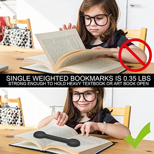 2 Pieces Weighted Bookmarks Book Weight Page Holder Black 4
