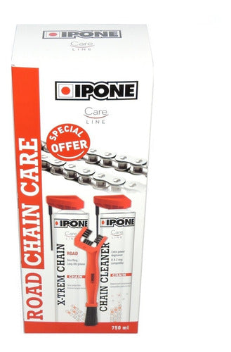 Ipone Chain Cleaning and Lubrication Kit + Brush for Motorcycles 1