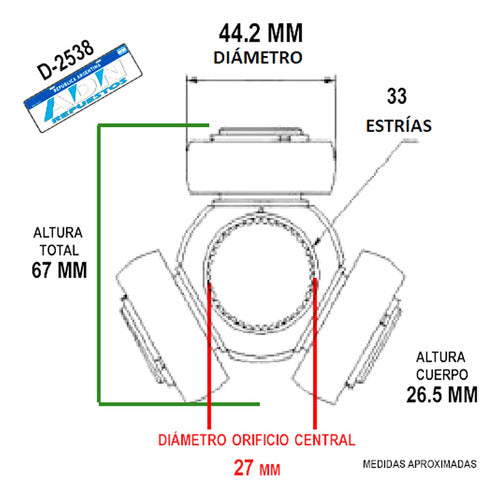 EFP REPUESTOS Triceta P/ Renault Fluence Sandero 44.2 Ø X 33 E Dado Oscila 2