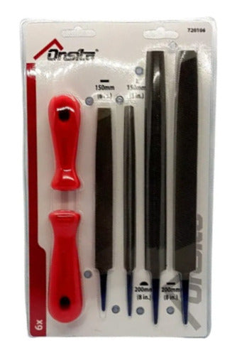 Tactix File Kit with Handle - 4 Pcs Blister Onsite 720106 0