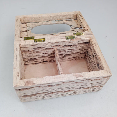 Handmade Wooden Tea Box with 2 Divisions 1