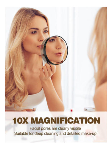 Macaki Magnifying Mirrors 10X and 30X with Suction Cups and Tweezer Set 2