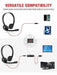 Auriculares Pc 35 M.m/usb Oficina Call Center Mic Plegable 5