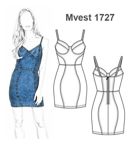 Moldes Unicose Women's Bodycon Dress Pattern 1727 0