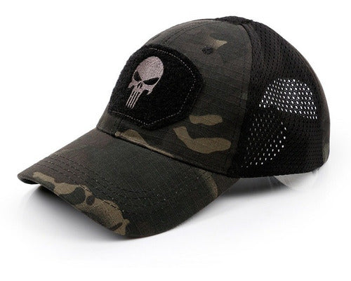 Adjustable Punisher Cap with Velcro and Red Eagle Claw 4