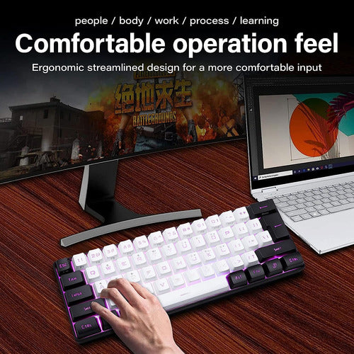 Teclado De Juegos Rgb Compacto 61 Teclas Para Pc/mac, Tamaño 2