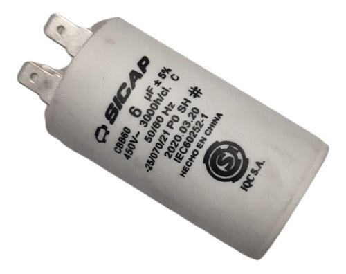 SICAP Capacitor De Arranque De 6 Mf 450v 2