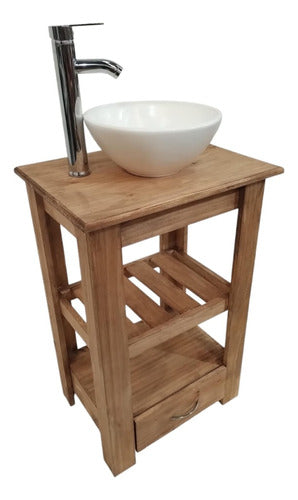 DF Hogar Campo Vanity 50 Cm + Artisan Support Sink + Faucet 1