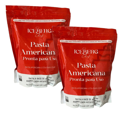 Pasta Americana Para Modelar Pronta Iceberg 800gr Kit 2 Und 0