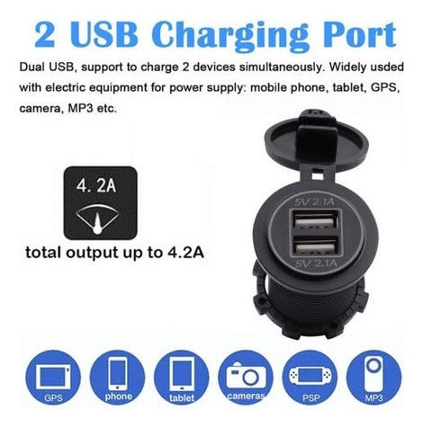 12v Coche Mechero Socket Splitter Dual Usb Cargador Adaptado 4