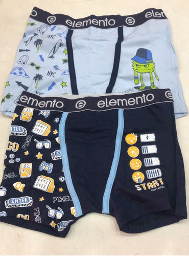 Pack of 2 Elemento 813 Boys Cotton Lycra Boxer Shorts Sizes 1 to 9 36