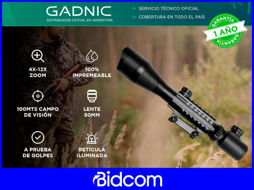 Gadnic Telescopic Scope 4-12x50 with Illuminated Reticle 1