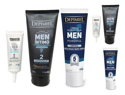 Depimiel 2 Men's Body Hair Removal Cream + 2 Intimate Area Creams 0