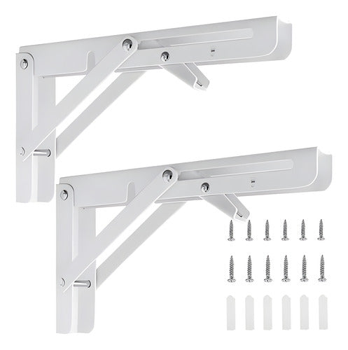 Pontec SA Foldable Rebatible Bracket 20cm Heavy-Duty Set of 2 0