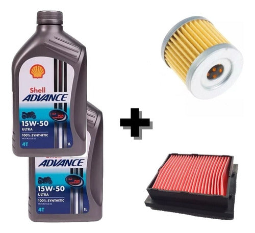 Combo Service Benelli 180s Shell 15w50 Filtro Aceite Y Aire 1