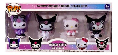 Muñecos Hello Kitty Y Kuromi Caja Regalo 4 Personajes 0