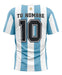 Customizable Argentina Team Shirt with Name and Number 0