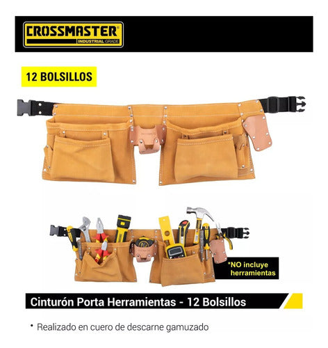 Leather Tool Belt with 9 Pockets by Crossmaster 9979140.9 1