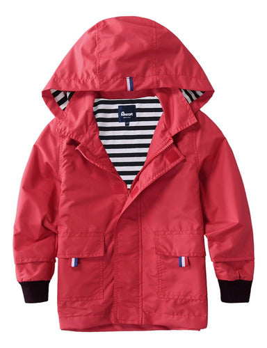 Hiheart Impermeable Para Niños Capucha Forro De Algodón 4/5 Rojo 0