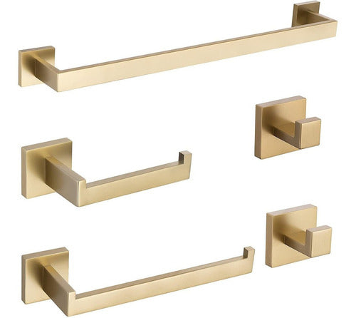 Uego De Accesorios De Baño De Acero Inoxidable Brushed Gold 0