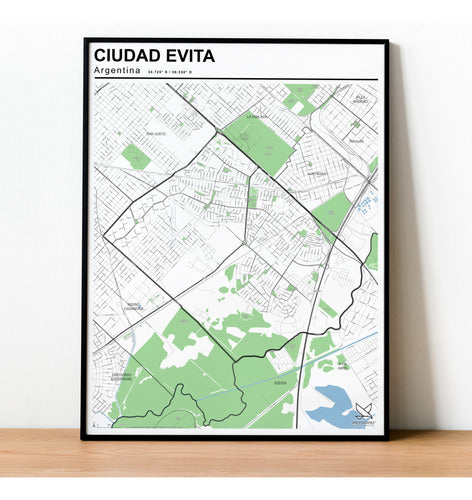 Andesmapas Mapa Ciudad Evita 80x61 Cm 0