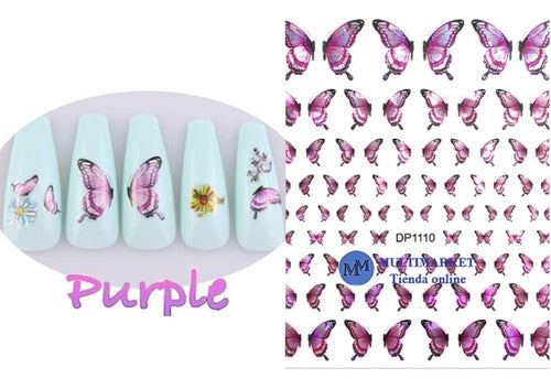 Self-Adhesive Nail Stickers - Butterflies - Nail Art 112