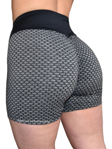 Maleiva Short Frunce Anticelulitis Tiro Alto Faja Lycra Calza Corta 0