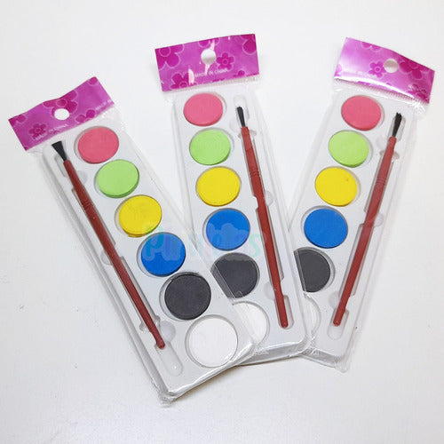 Pirulas Souvenirs Watercolors 6 Colors and Brush Set of 40 1