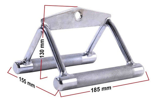 Triangulo Bombeador Macizo Cromado Polea Importado Fitnesas 1