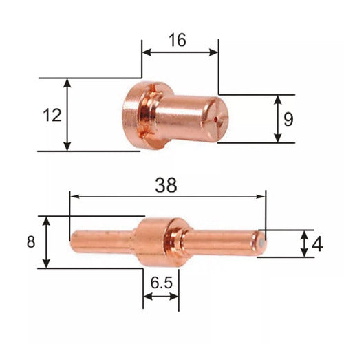 Tobera X 20un + Electrodo X 10 Un P/ Torcha Omaha Cp-12 5