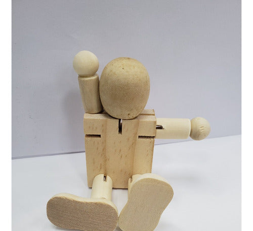 Robot De Madera Natural Con Elástico Articulado Para Pintar 6