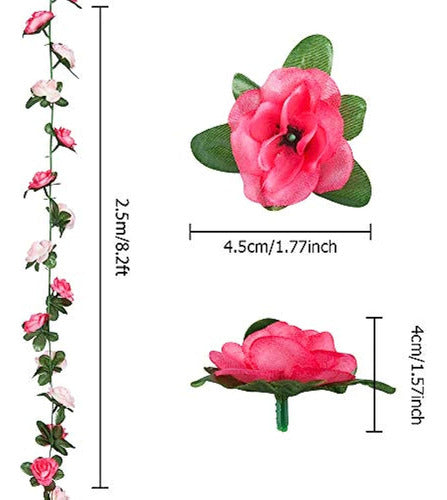 Miracliy 8 Piezas 66 Ft Guirnalda De Flores Fake Rose Vine F 1