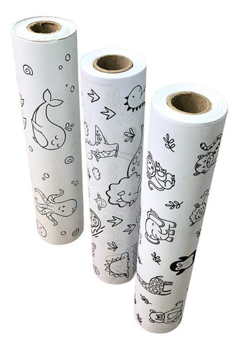 Bobina Para Pintar Com Desenho De Animais 3 Variedades 4