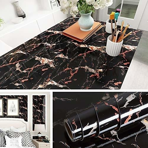 Livelynine Peel And Stick Black Marble Wallpaper for Countertops 0