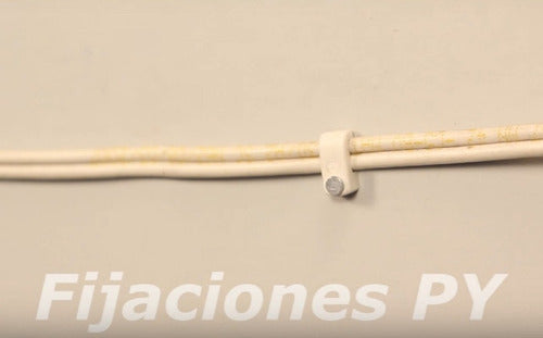 Fijaciones Py Grampita Coaxial Nº6 Con Clavo - Blanco - 200 Unid 3