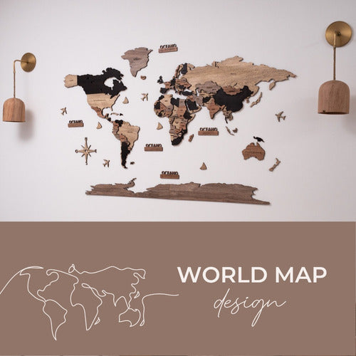 Wooden World Map Design Premium 3D - Handcrafted with Precision 8