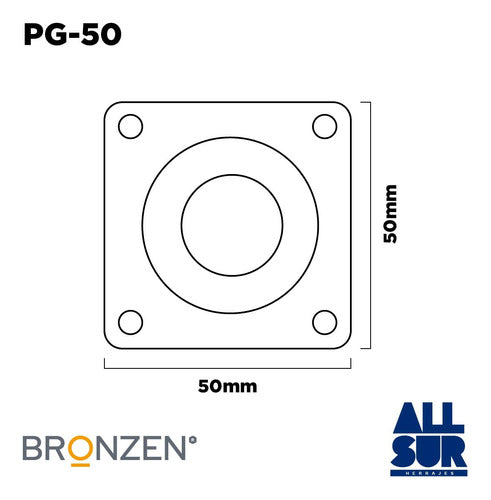 Bronzen Rotating Base Plate 360º Black Reinforced 50 X 50mm Metal 2