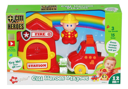 Navystar City Heroes Firefighter Police Playset with Lights and Sounds ELG 69038-A 4