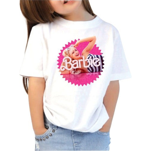 Pim Pum Pam Sublimated T-Shirt for Girls Featuring Margot Robbie as Barbie 2023 0