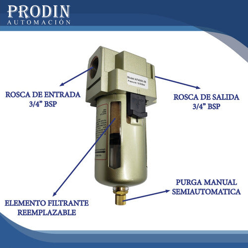 Pack Filtro De Aire 3/4 Neumática Con Un Filtro Adicional 1