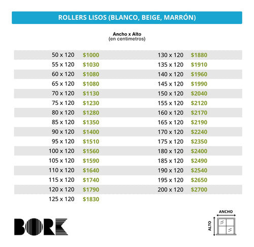 Bork Rollers Lisos - Soportes Metálicos - 60 X 220 1