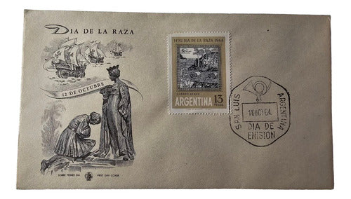 Sobre Postal Dia De La Raza Correo Argentino Año 1964 1