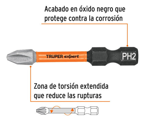 Truper Punta Philips De Impacto Ph2 Largo 50 Mm X5u 100820 2