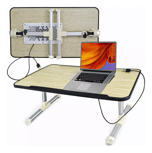 Soporte Notebook Laptop Mesa Plegable Con Cooler 3