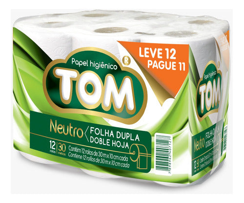 Papel Higiénico Hoja Doble Tom 30 Mts Pack X12. 0