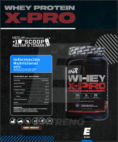 ENA Sport Whey X Pro 3kg + Shaker - Protein and Creatine for Muscle Gain 2